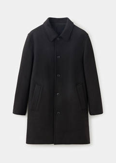Wool blend coat with detachable hood — Coffee 9