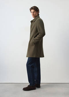 Wool blend coat with detachable hood — Medium Brown 5