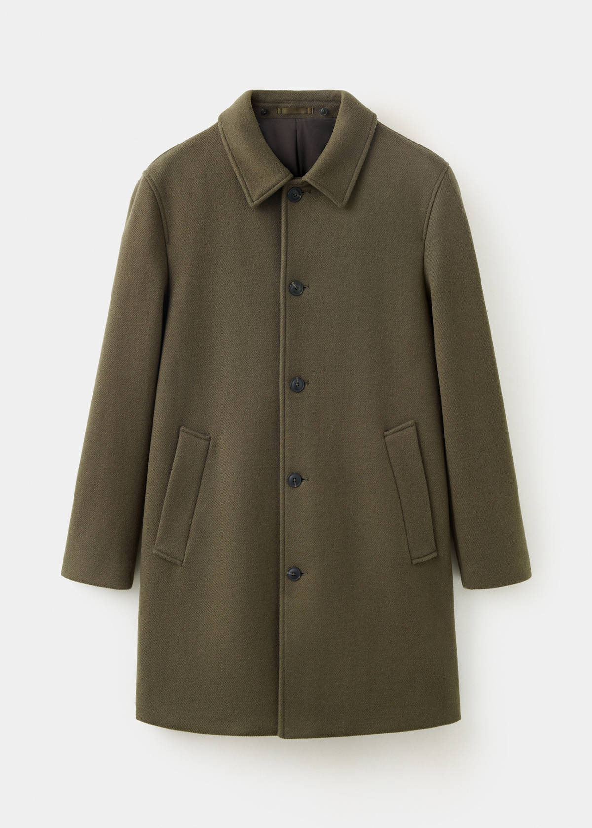 Wool blend coat with detachable hood — Medium Brown