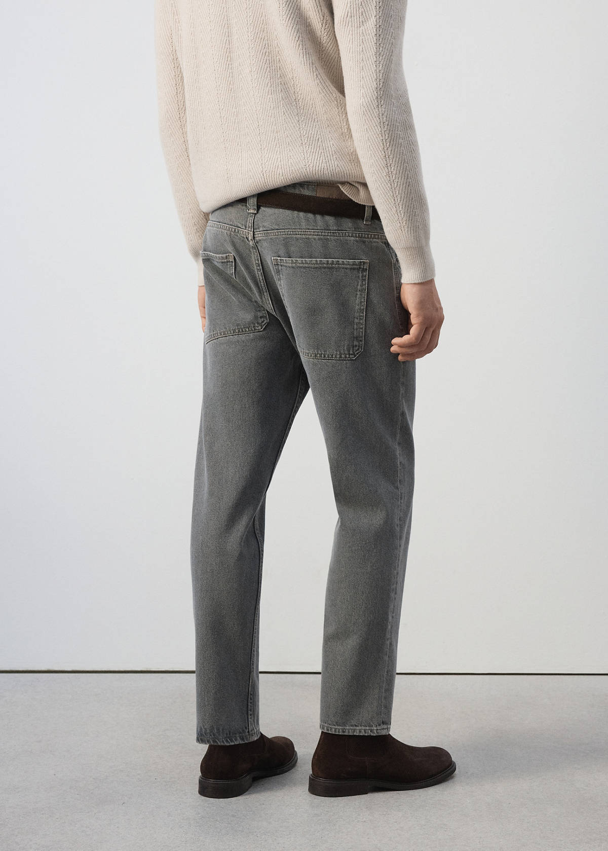 Regular-fit cropped jeans — Denim Grey