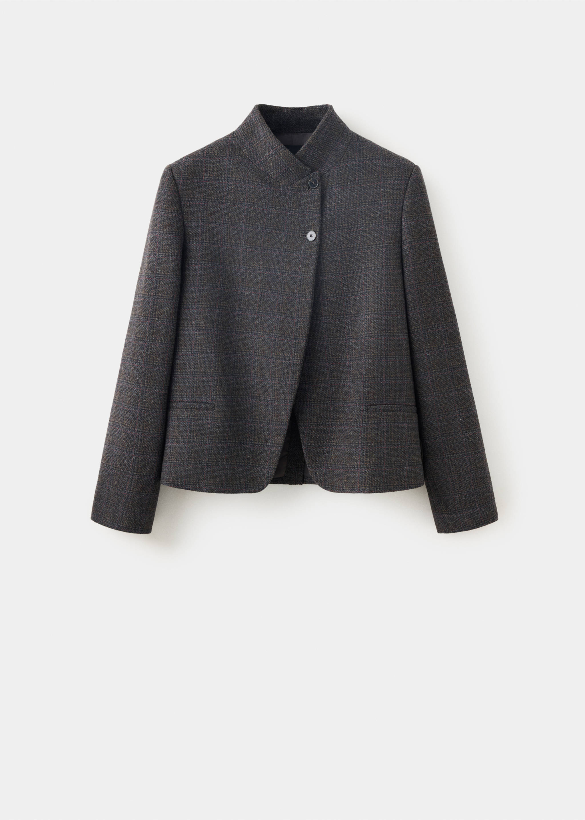 Blazer lana cuello subido - Artículo sin modelo, Gris. Ref: 37057913-00.