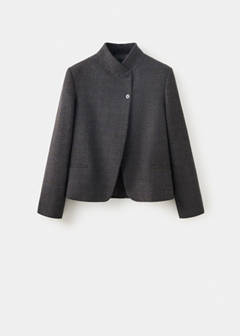 Wool blazer with a high collar — Grey 6