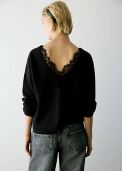 Jersey knit with lace back detail — Black 7