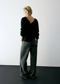 Jersey knit with lace back detail — Black 5