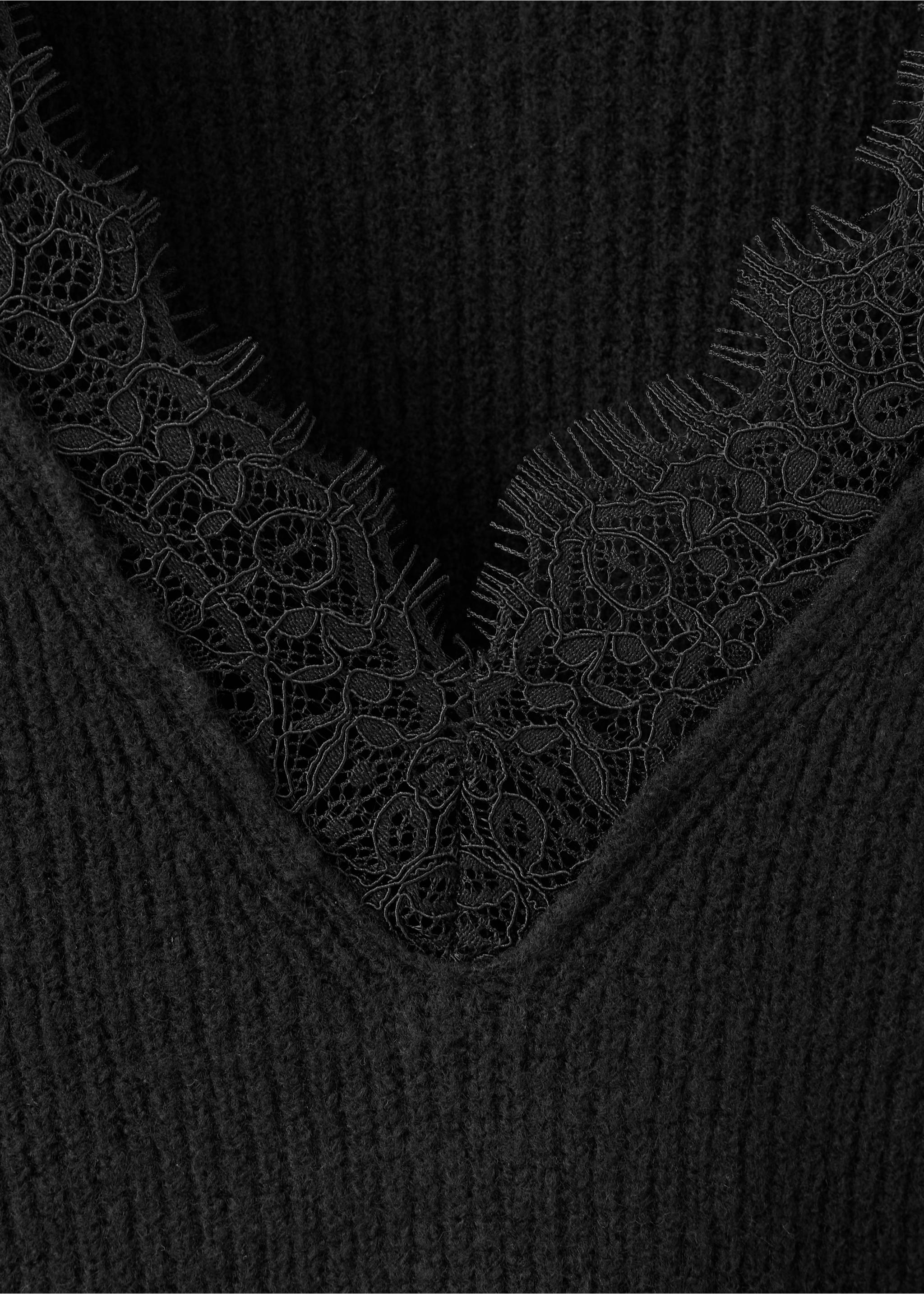 Jersey mit Spitzendetail am Rücken - Detail des Artikels 8, Schwarz. Ref: 37057917-00.
