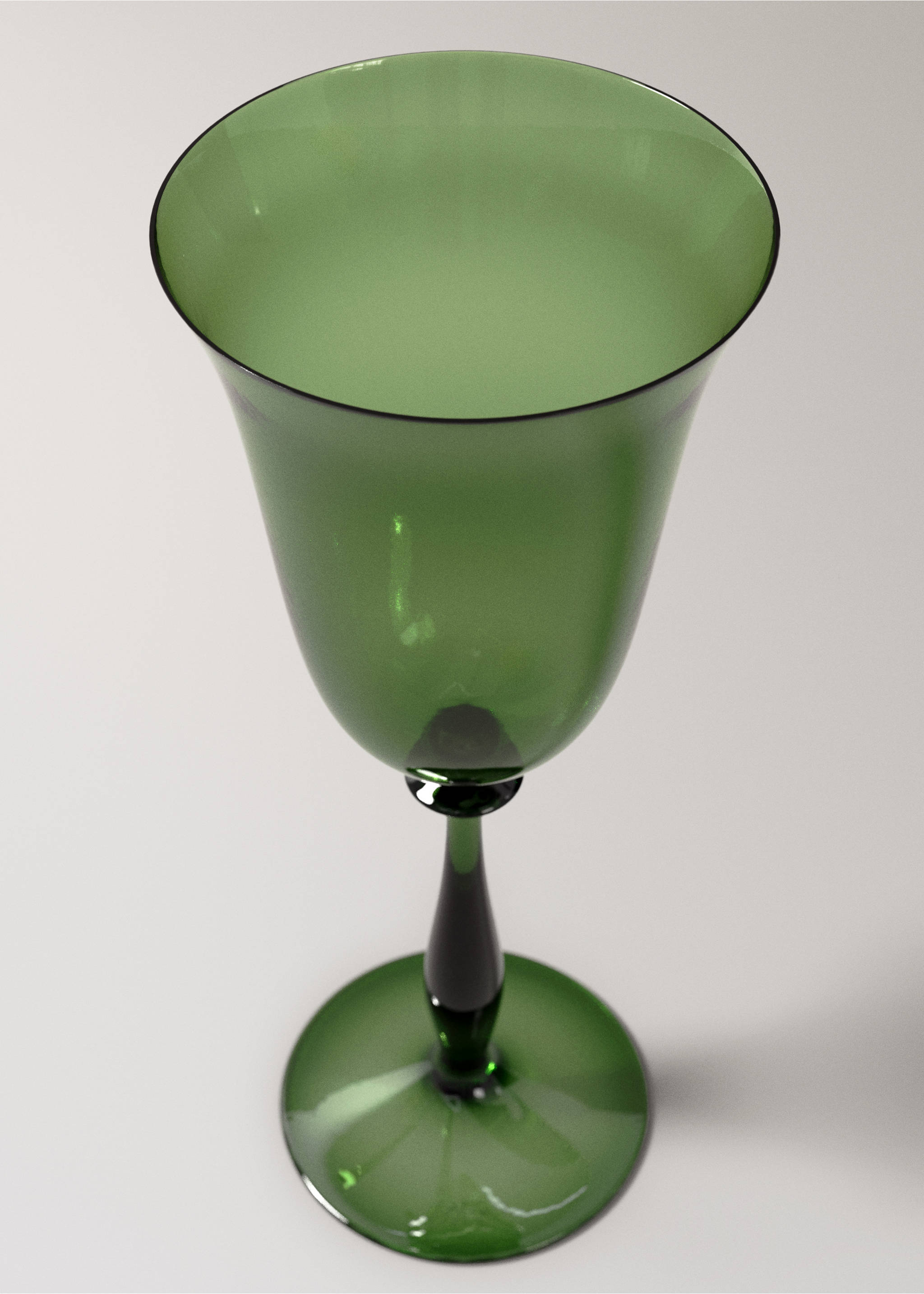 Embossed glass goblet - Details of the article 1, Green. Ref: 37057919-00.