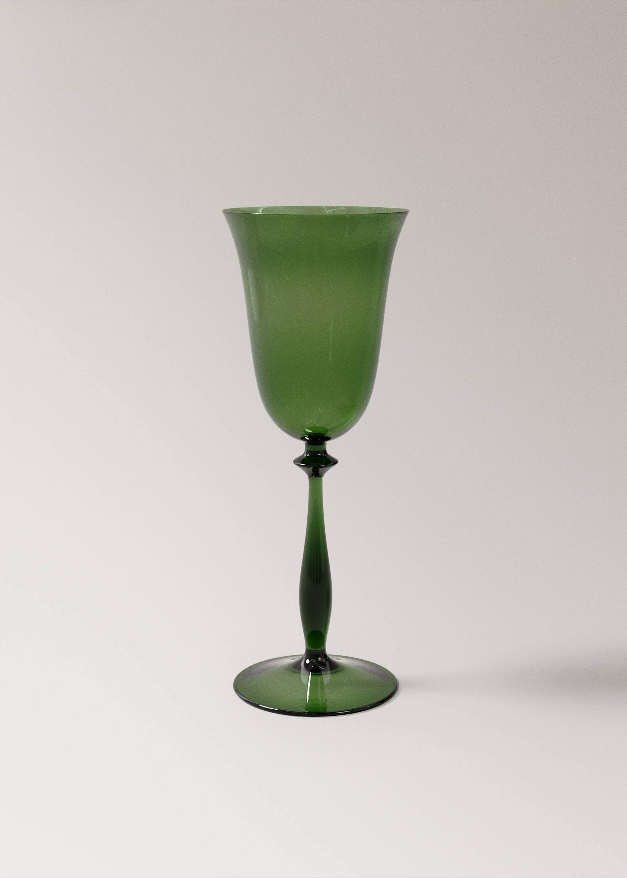 Embossed glass goblet - Article without model, Green. Ref: 37057919-00.