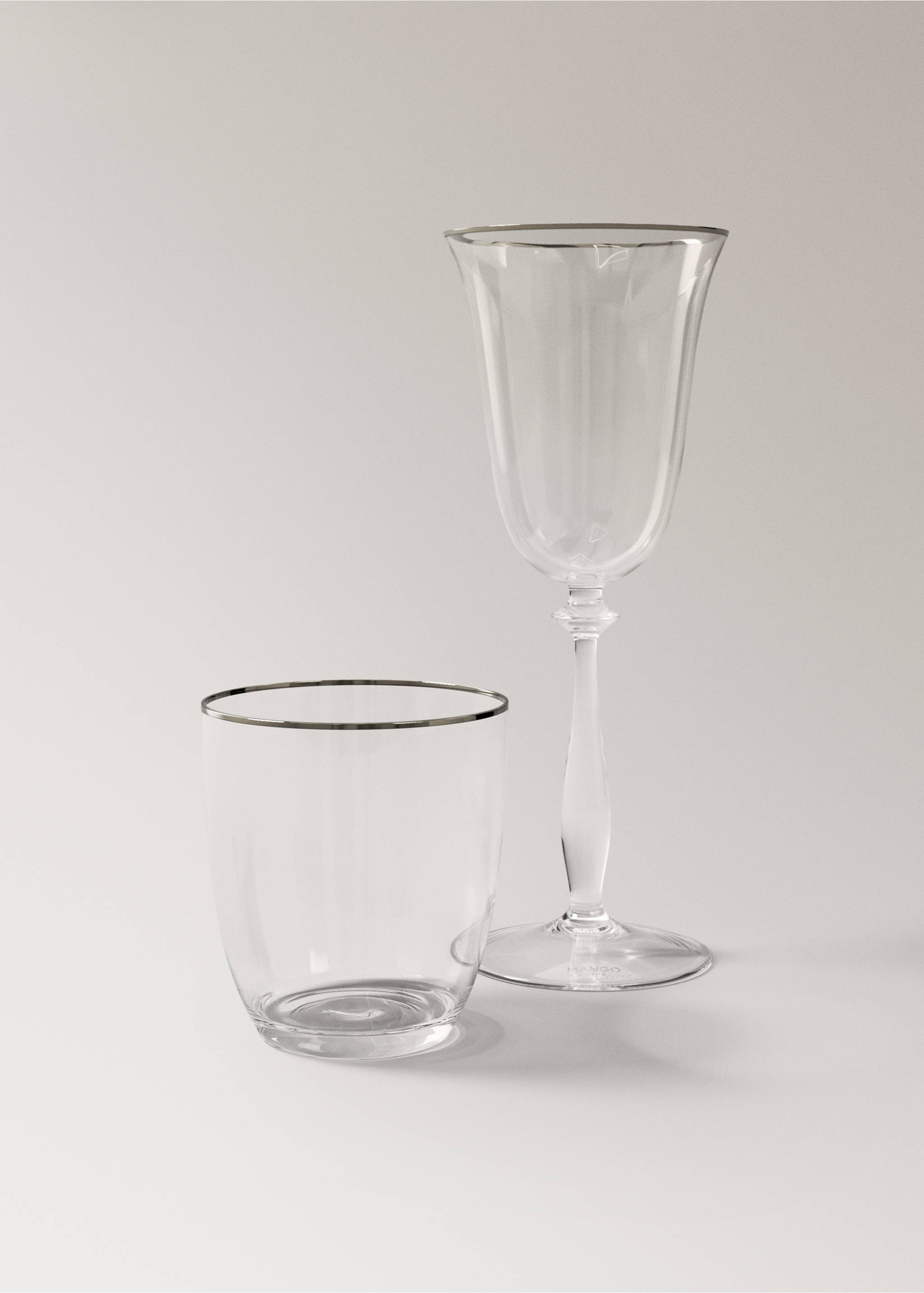 Embossed glass goblet - Details of the article 3, Silver. Ref: 37057919-00.