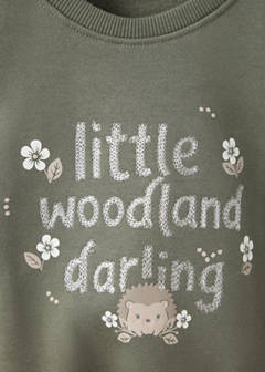 Printed cotton sweatshirt — Forest Green 2