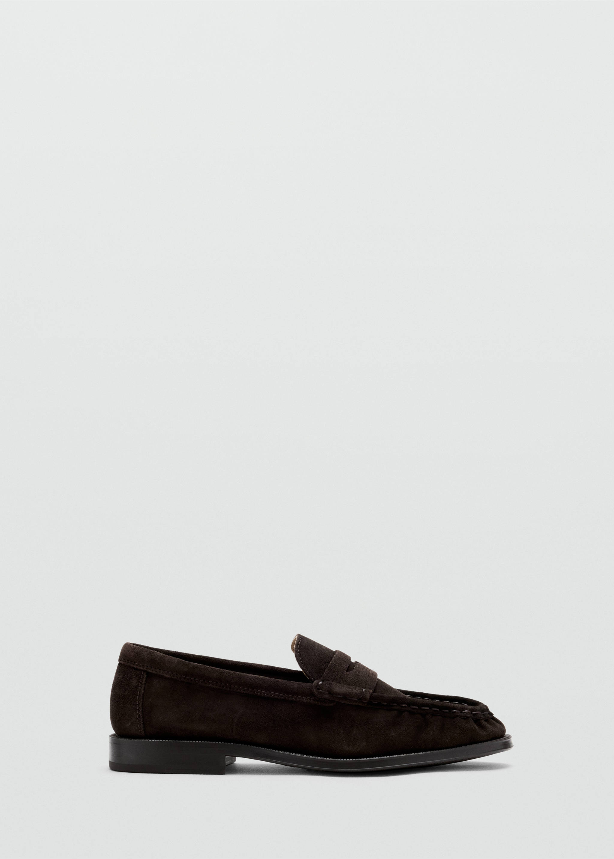 Split leather moccasin - Article without model, Chocolate. Ref: 37057935-00.