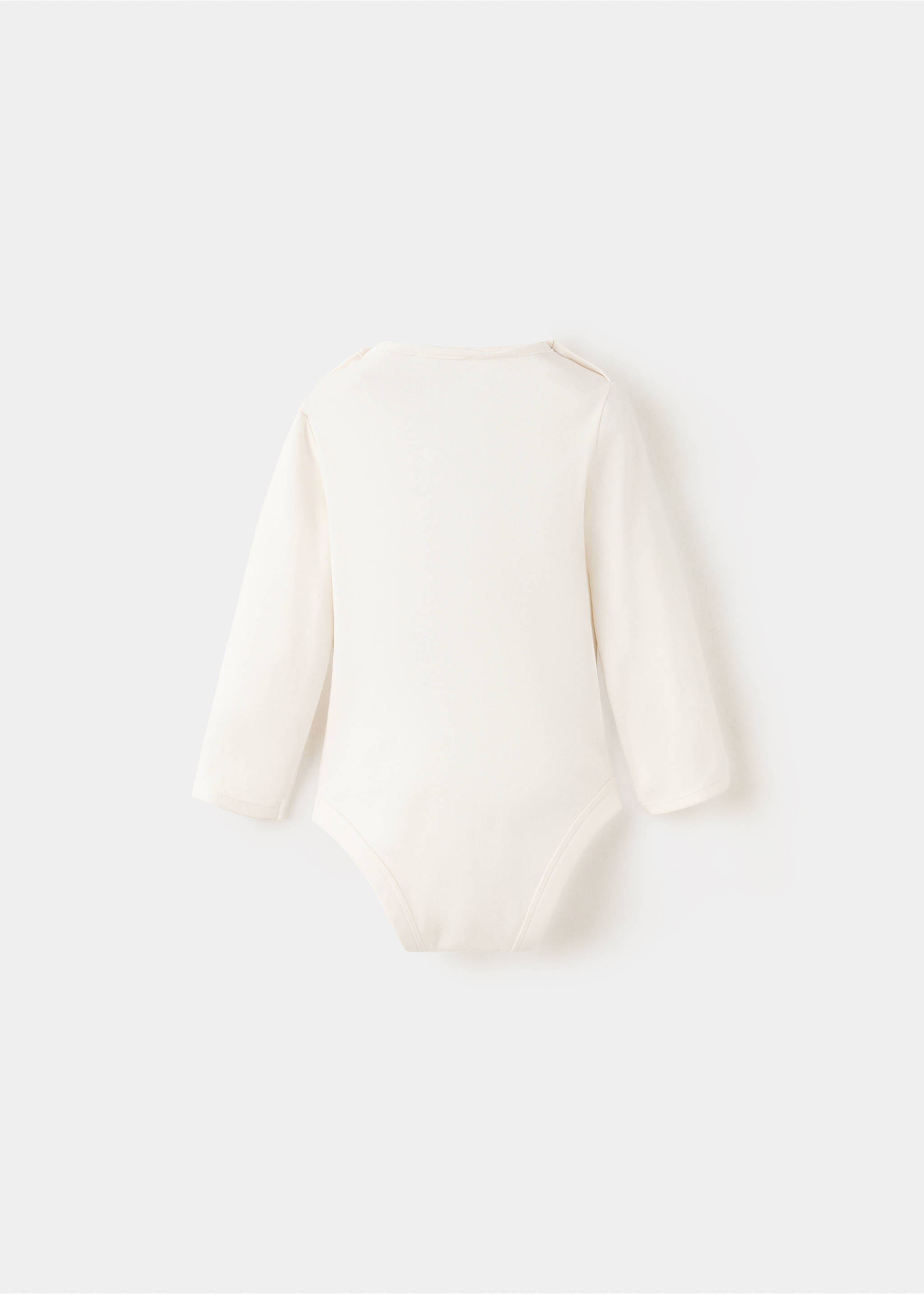 Off-white long-sleeved baby bodysuit, shown from the back., Off White. Ref: 37057937-00.
