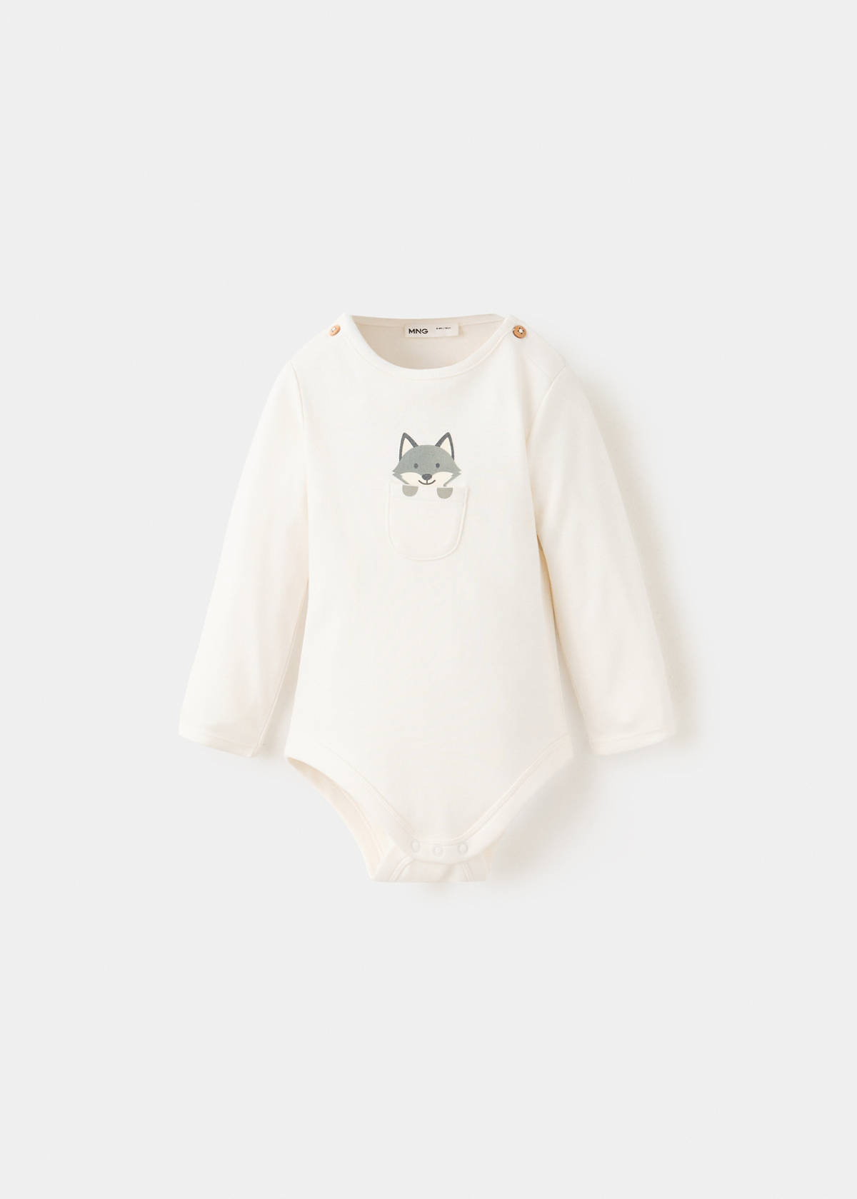 Cotton bodysuit with printed detail