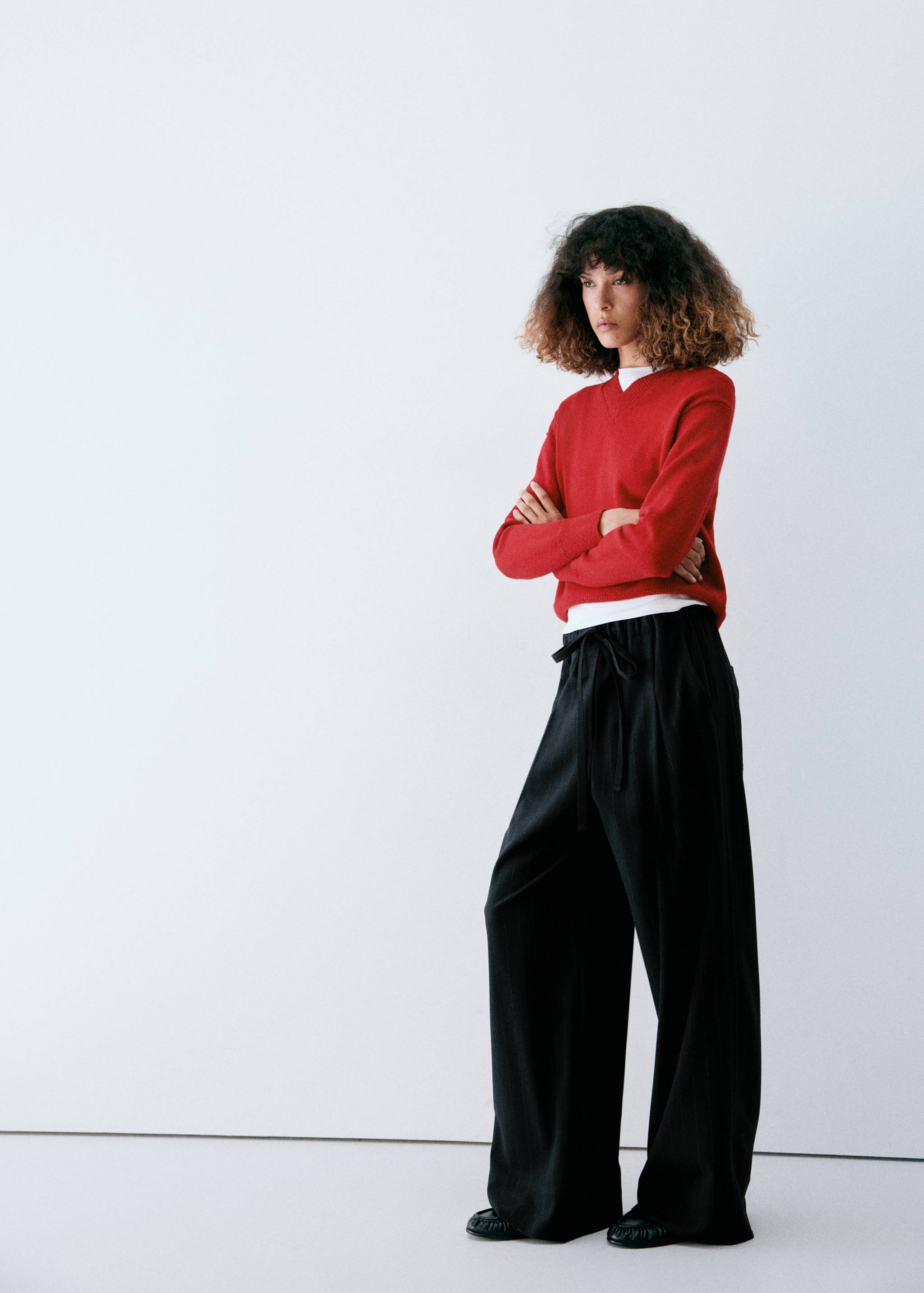 Drawstring straight trousers - General plane
