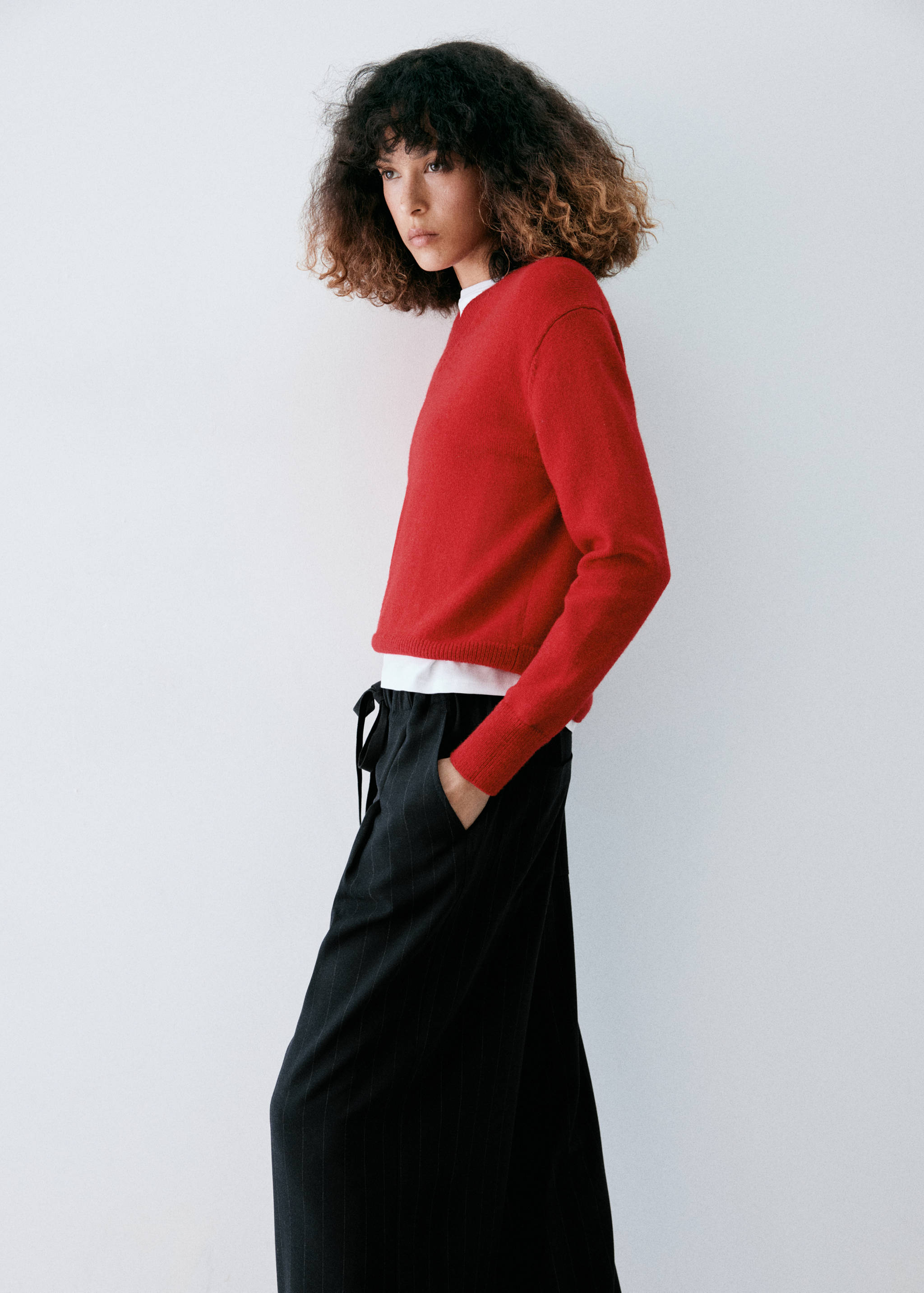 Drawstring straight trousers - Details of the article 1