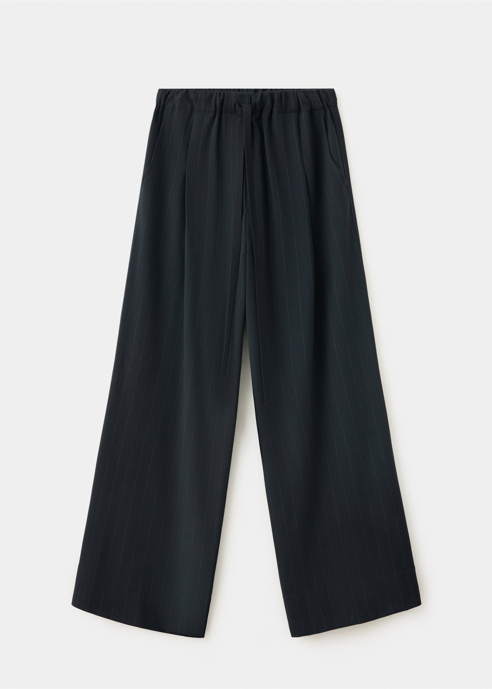 Drawstring straight trousers - Article without model, Navy. Ref: 37057941-00.