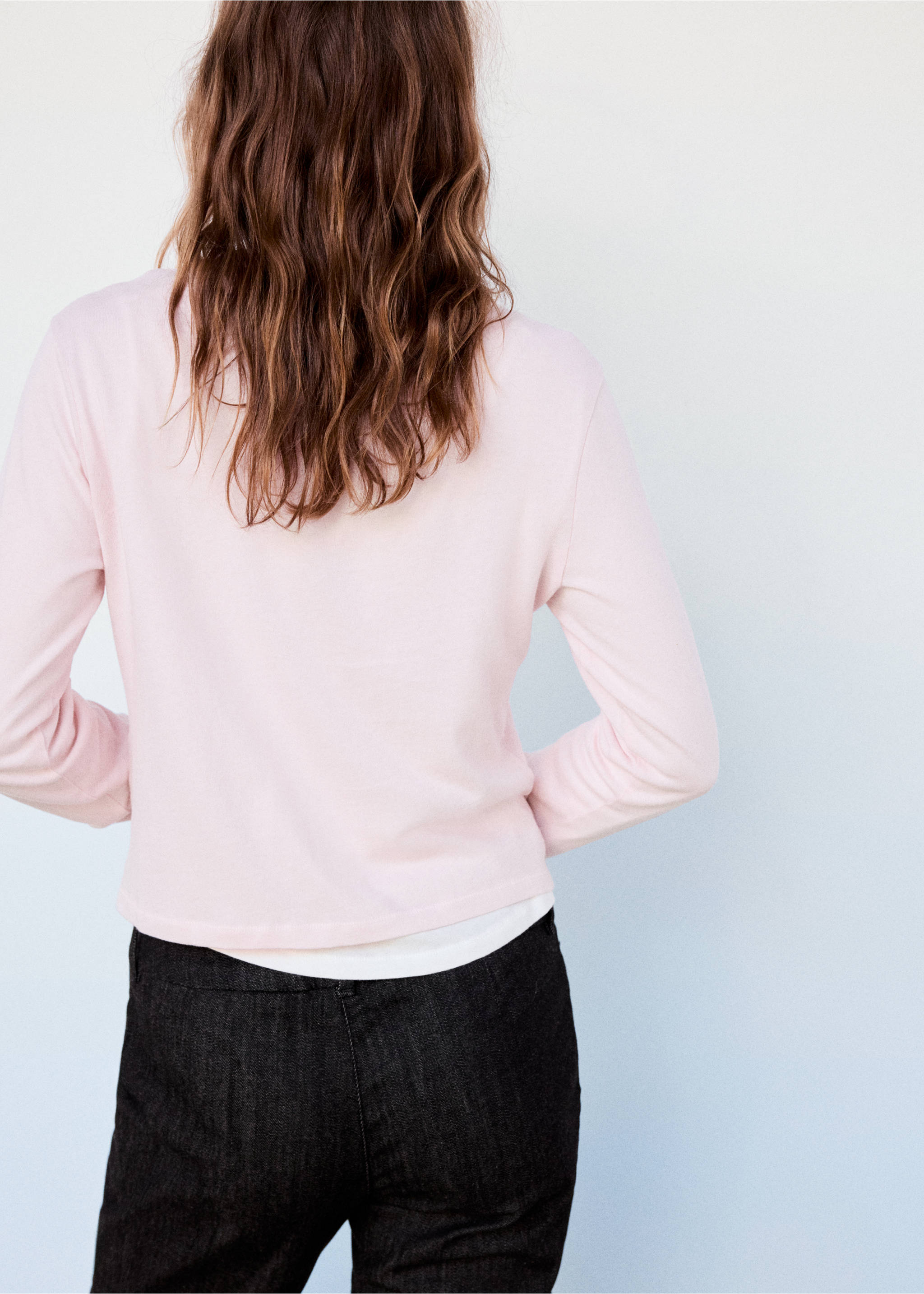 T-SHIRT RPSAMI - Verso de l’article, Rose. Ref: 37057944-00.
