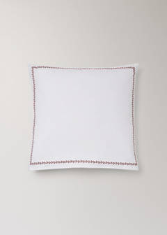 Two cotton pillowcases with embroidered detailing, 60 x 60 cm — Red 5
