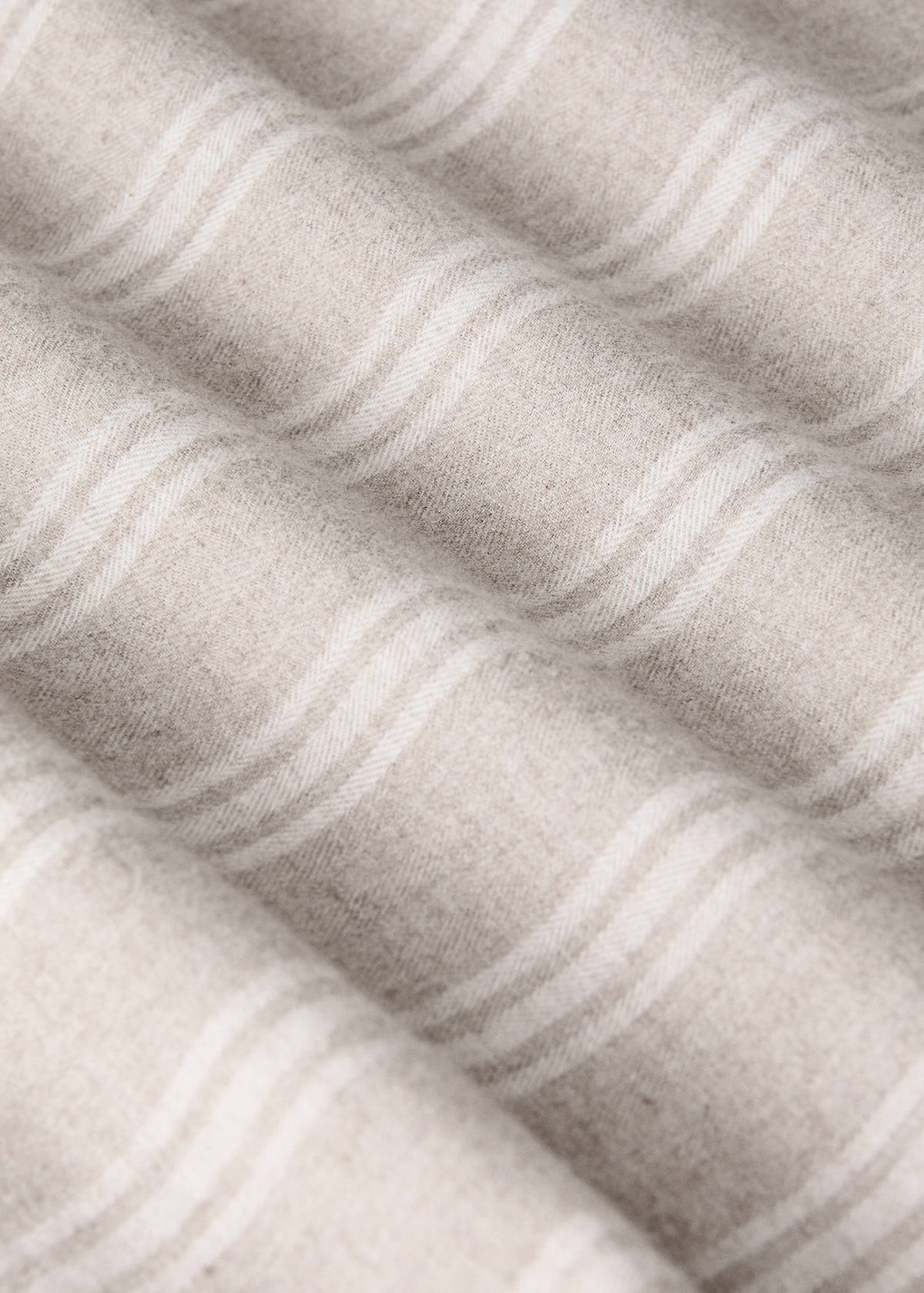 Striped flannel duvet cover for 135/140 cm bed — Beige