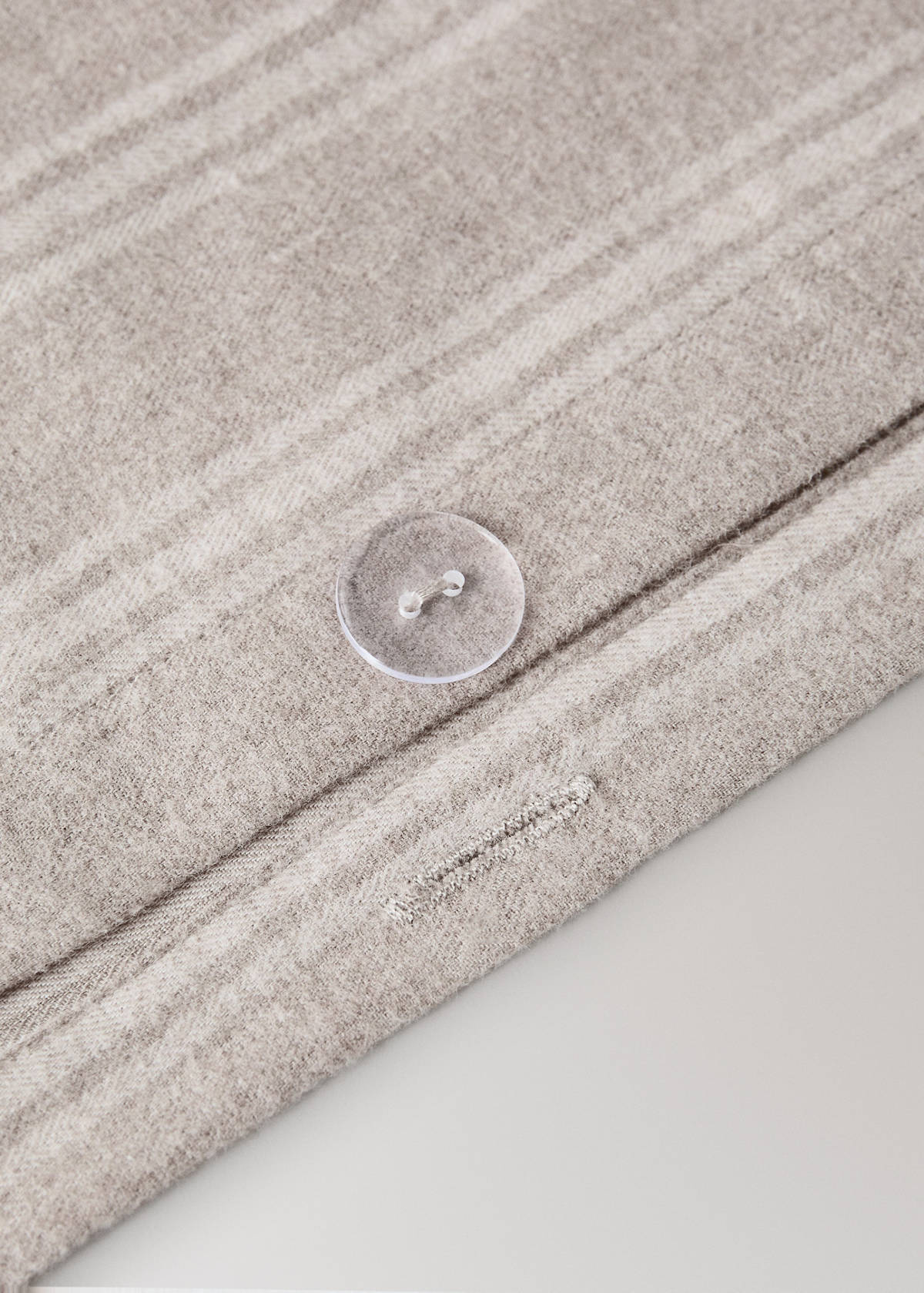 Striped flannel duvet cover for 135/140 cm bed — Beige
