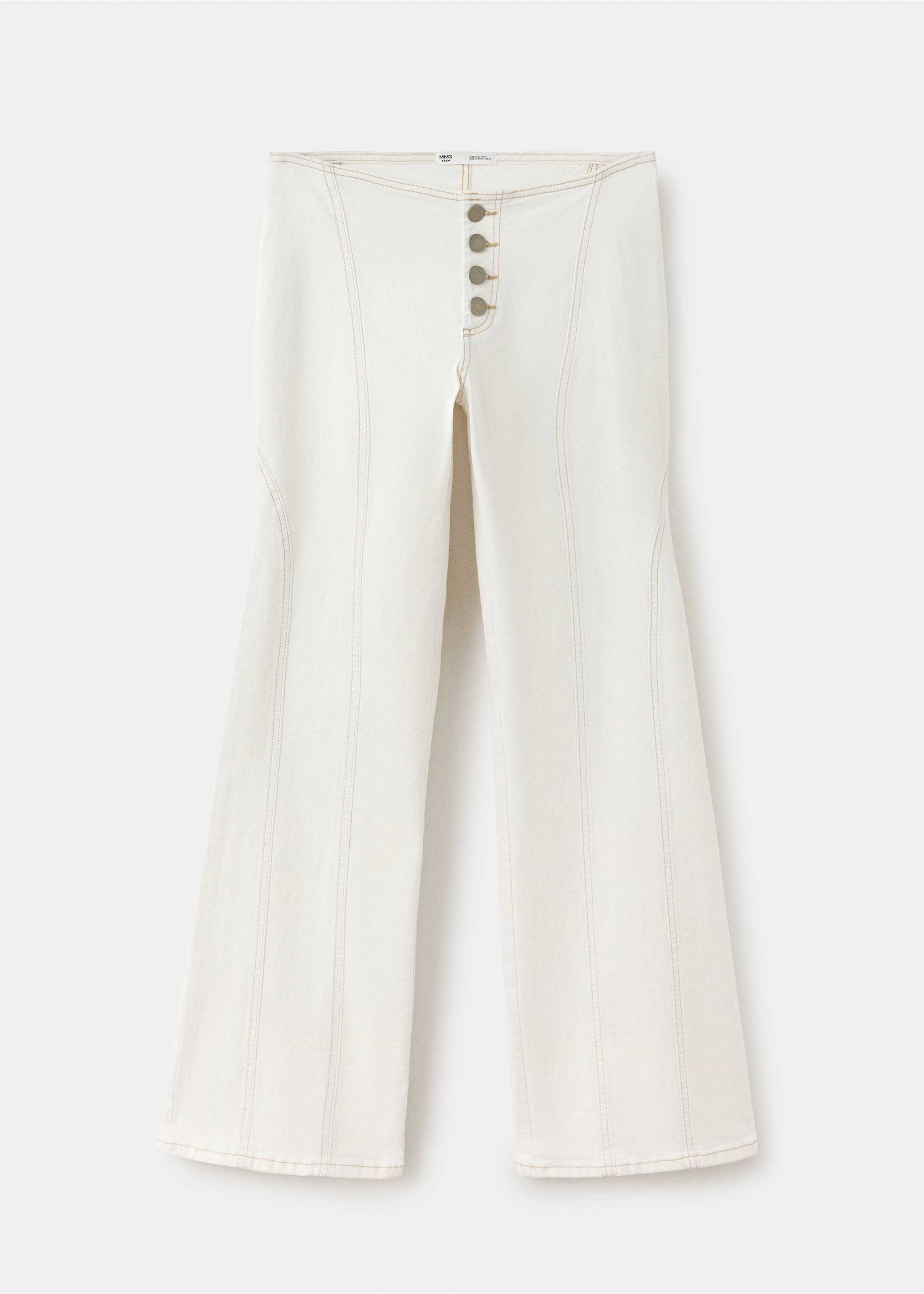 Jean taille basse coutures - Article sans modèle, Blanc cassé. Ref: 37058275-00.