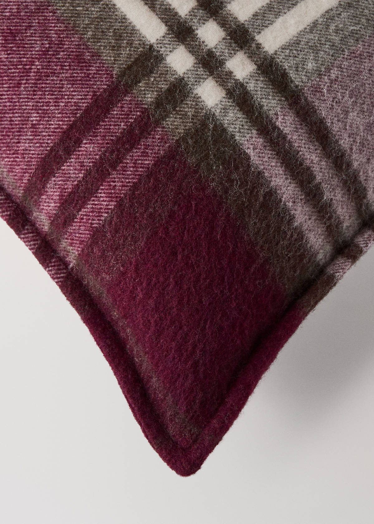 Wool check cushion cover 45x45 cm — Red
