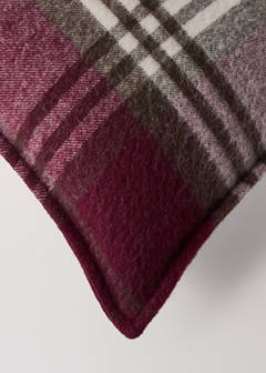 Wool check cushion cover 45x45 cm — Red 2