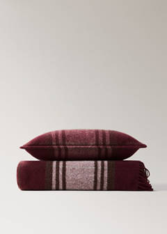 Wool check cushion cover 45x45 cm — Red 4