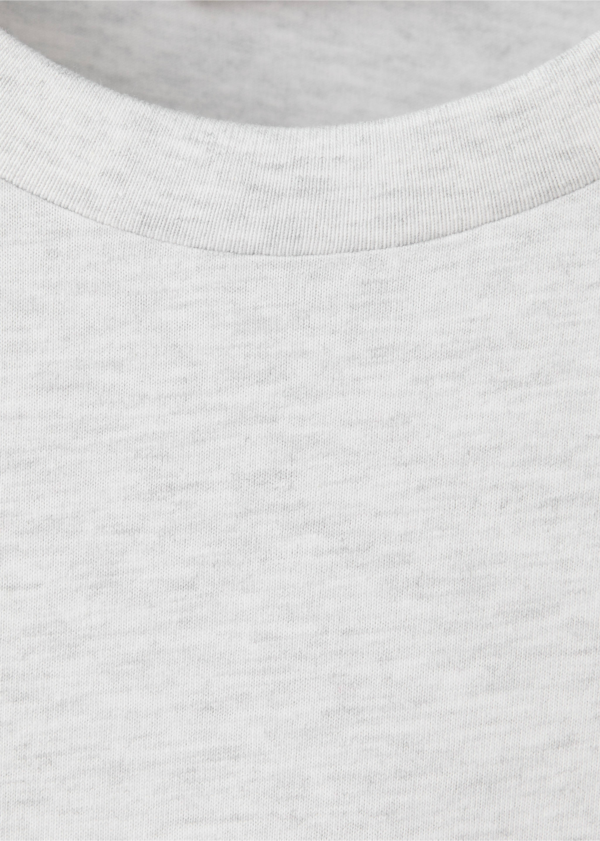 Close-up of a light grey marl pyjama top neckline., Pink. Ref: 37058282-00.