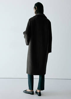 Wool blend coat with funnel neck — Dark Heather Grey 3