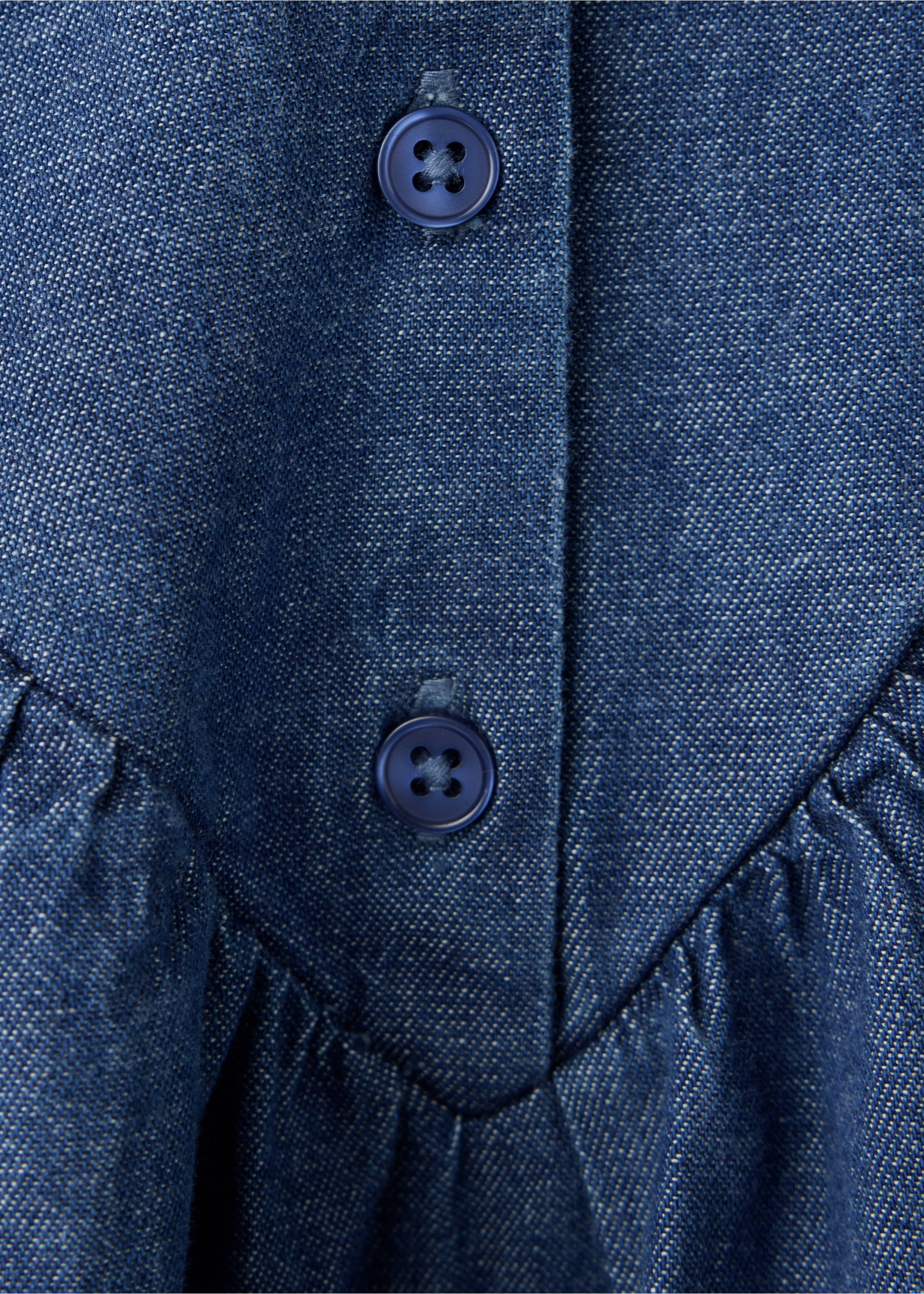 Robe en denim froncée - Détail de l'article 0, Bleu moyen. Ref: 37058285-00.