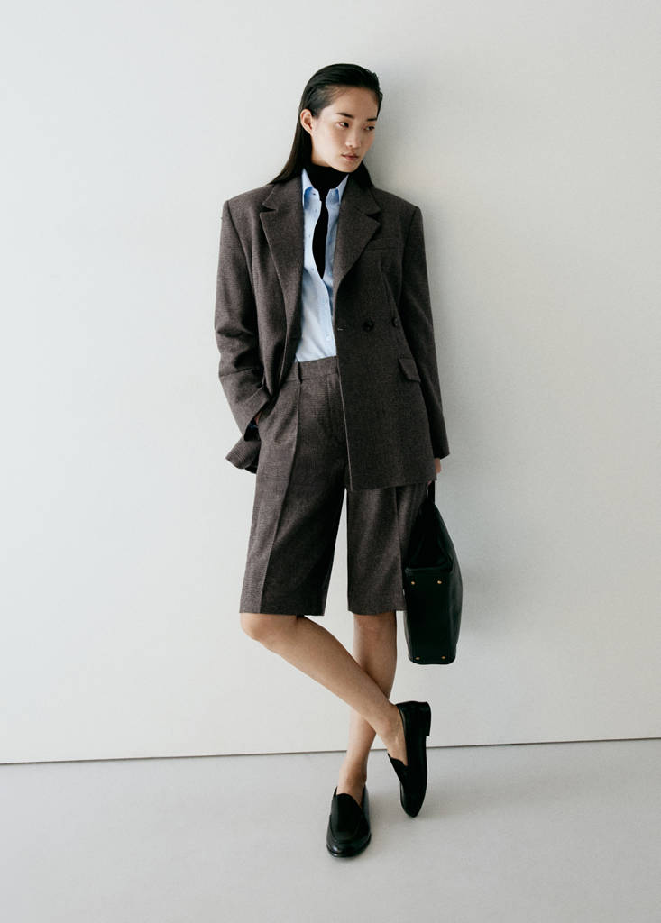 Houndstooth suit Bermuda shorts by Mango