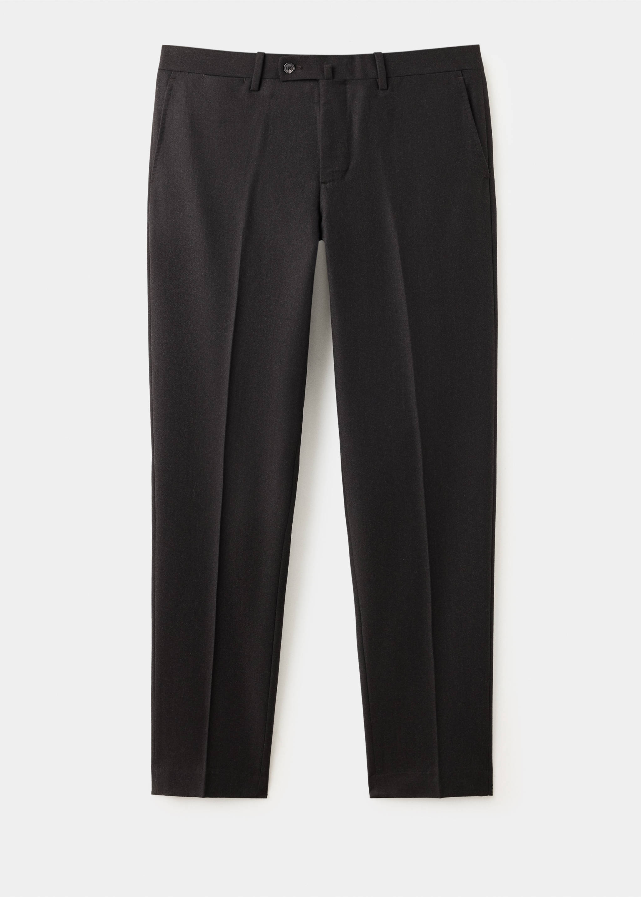 Pantalon laine vierge slim-fit - Article sans modèle, Marron. Ref: 37058630-00.
