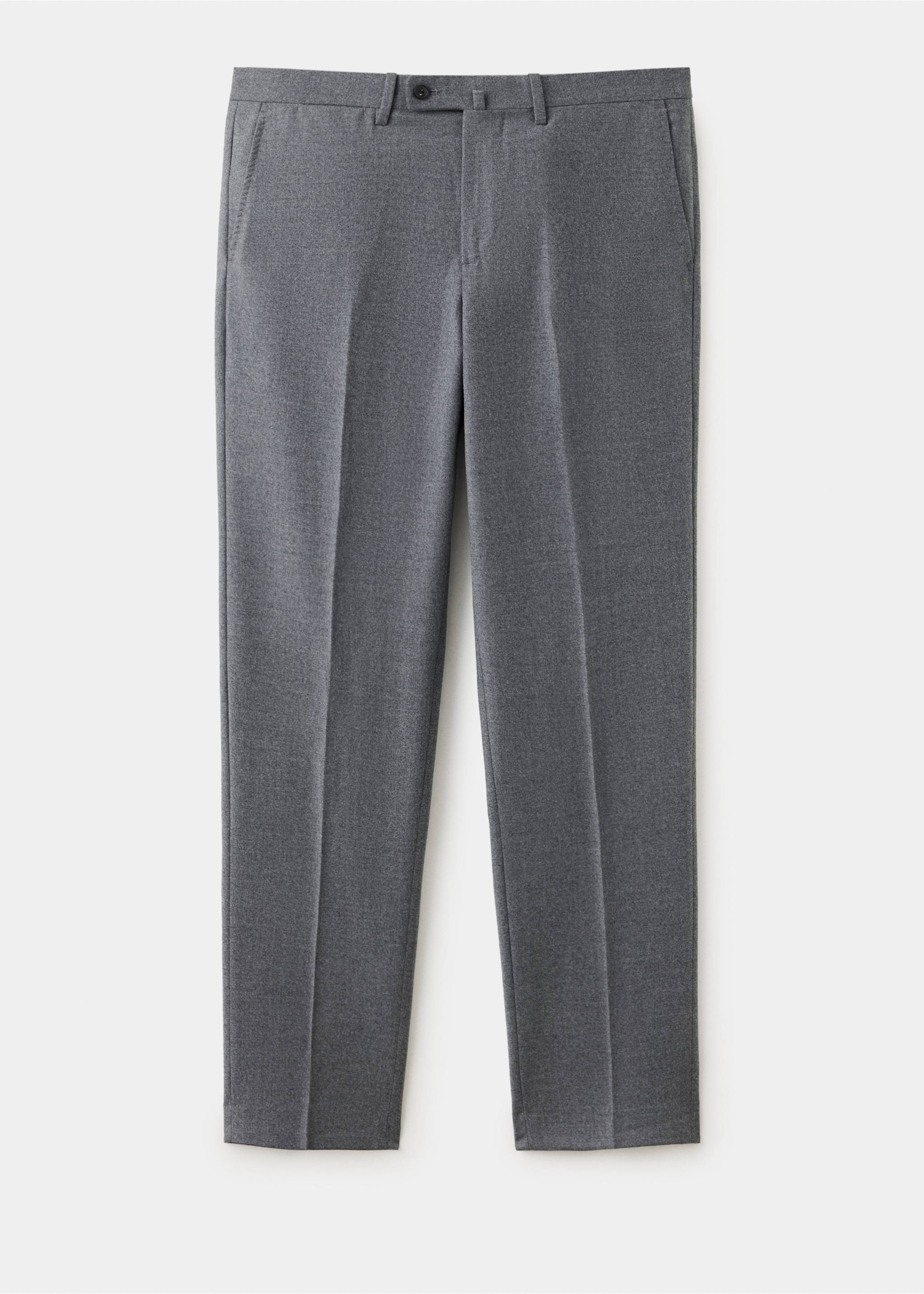 Pantalon laine vierge slim-fit - Article sans modèle, Gris chiné clair. Ref: 37058630-00.