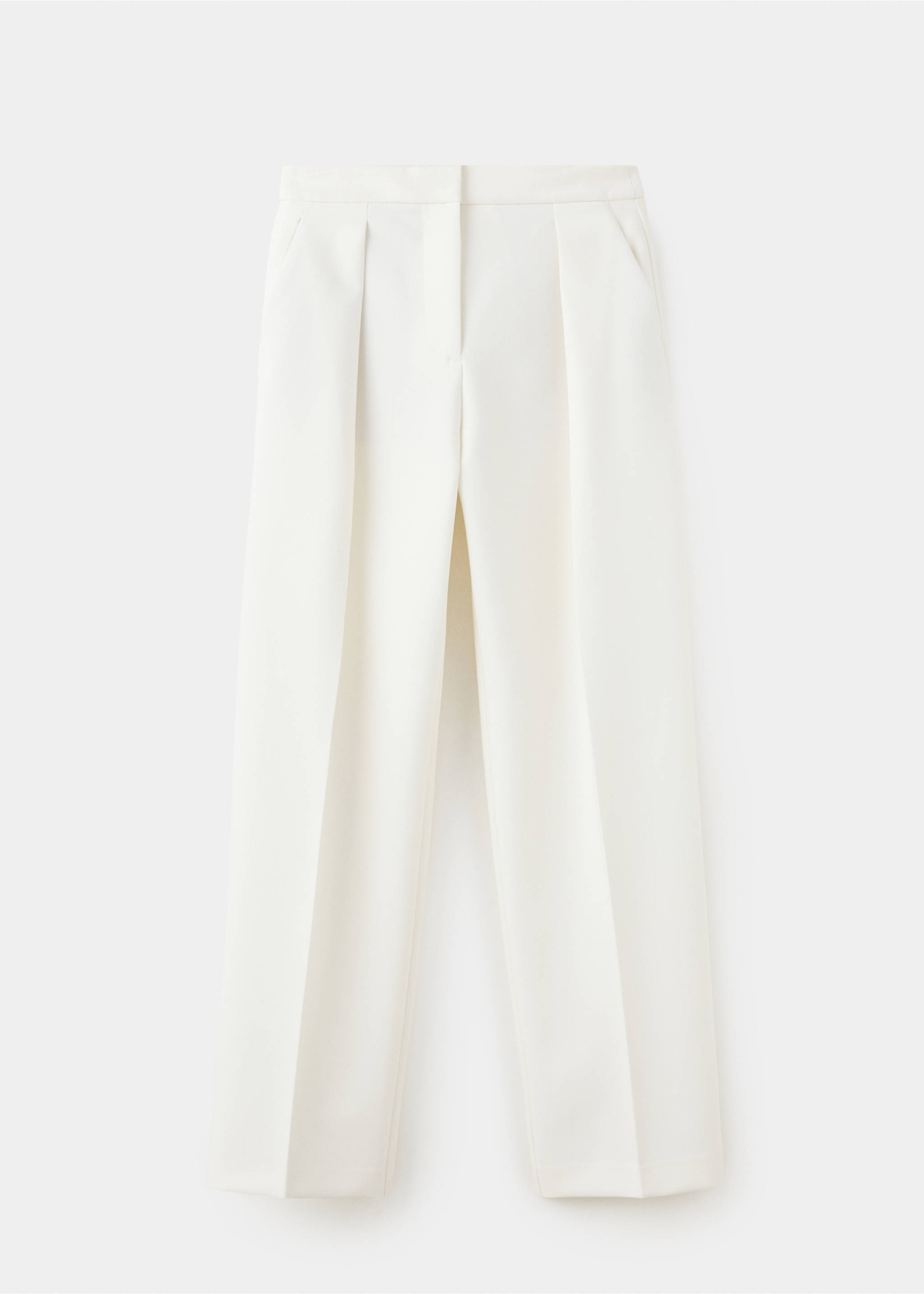Pantalon droit pinces - Article sans modèle, Blanc cassé. Ref: 37058641-00.