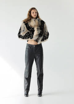 Two-tone faux fur jacket — Black 2