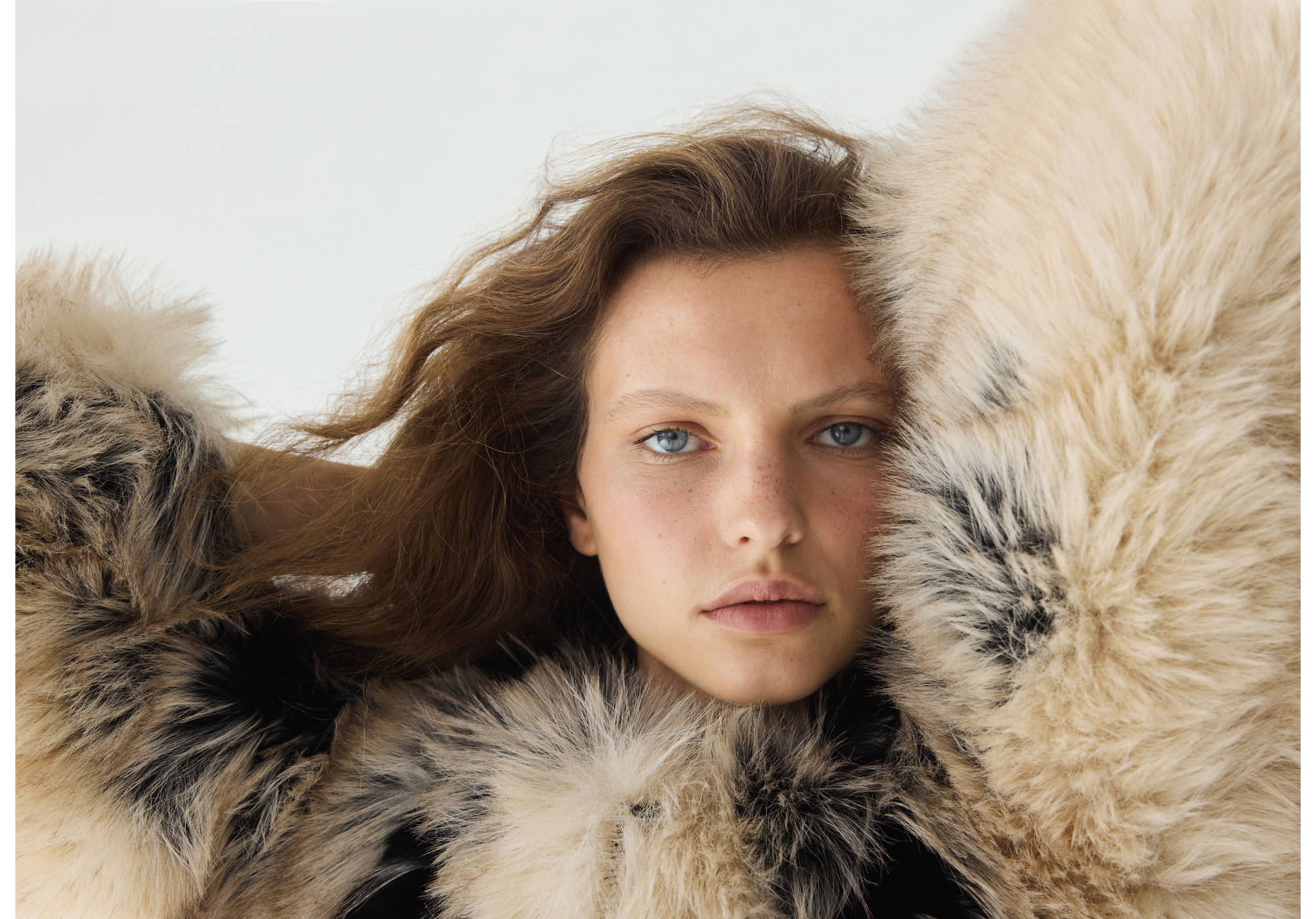 Two-tone faux fur jacket - Panoramic plane