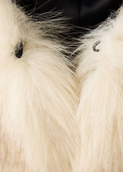 Two-tone faux fur jacket — Black 7