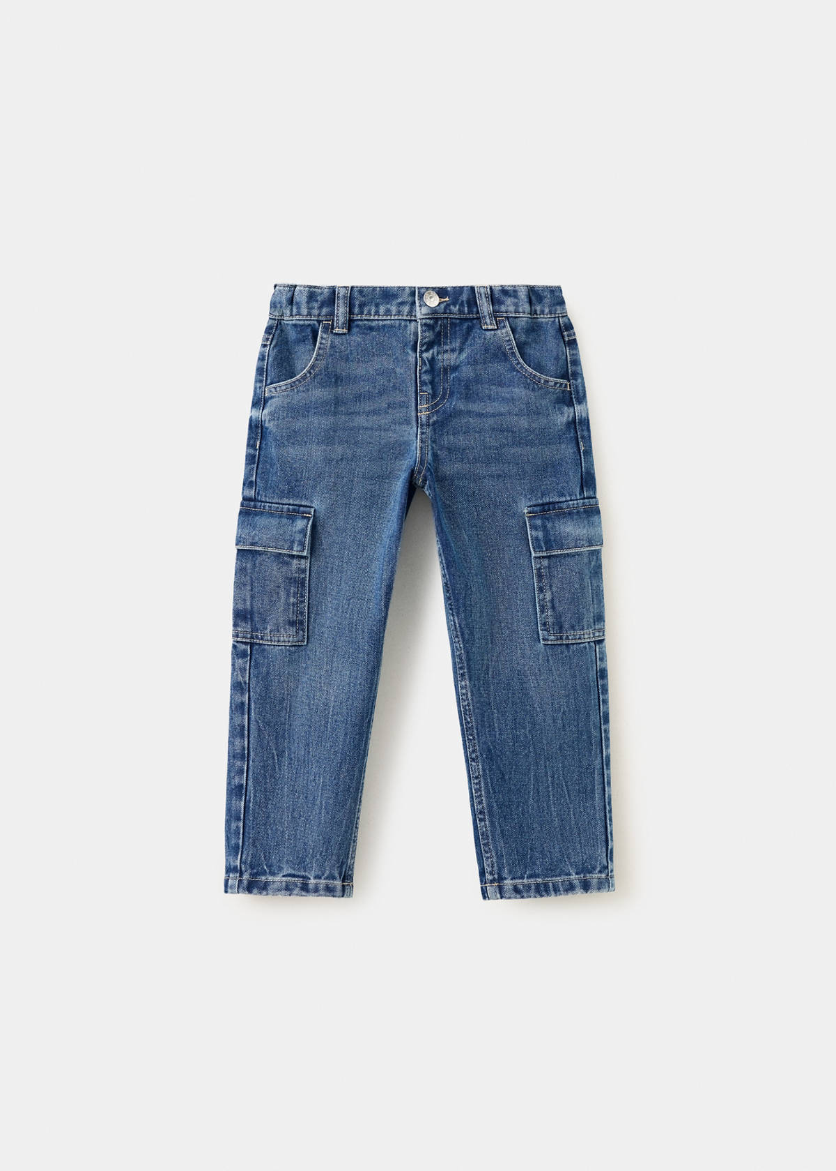 Straight-leg cargo jeans — Dark Blue