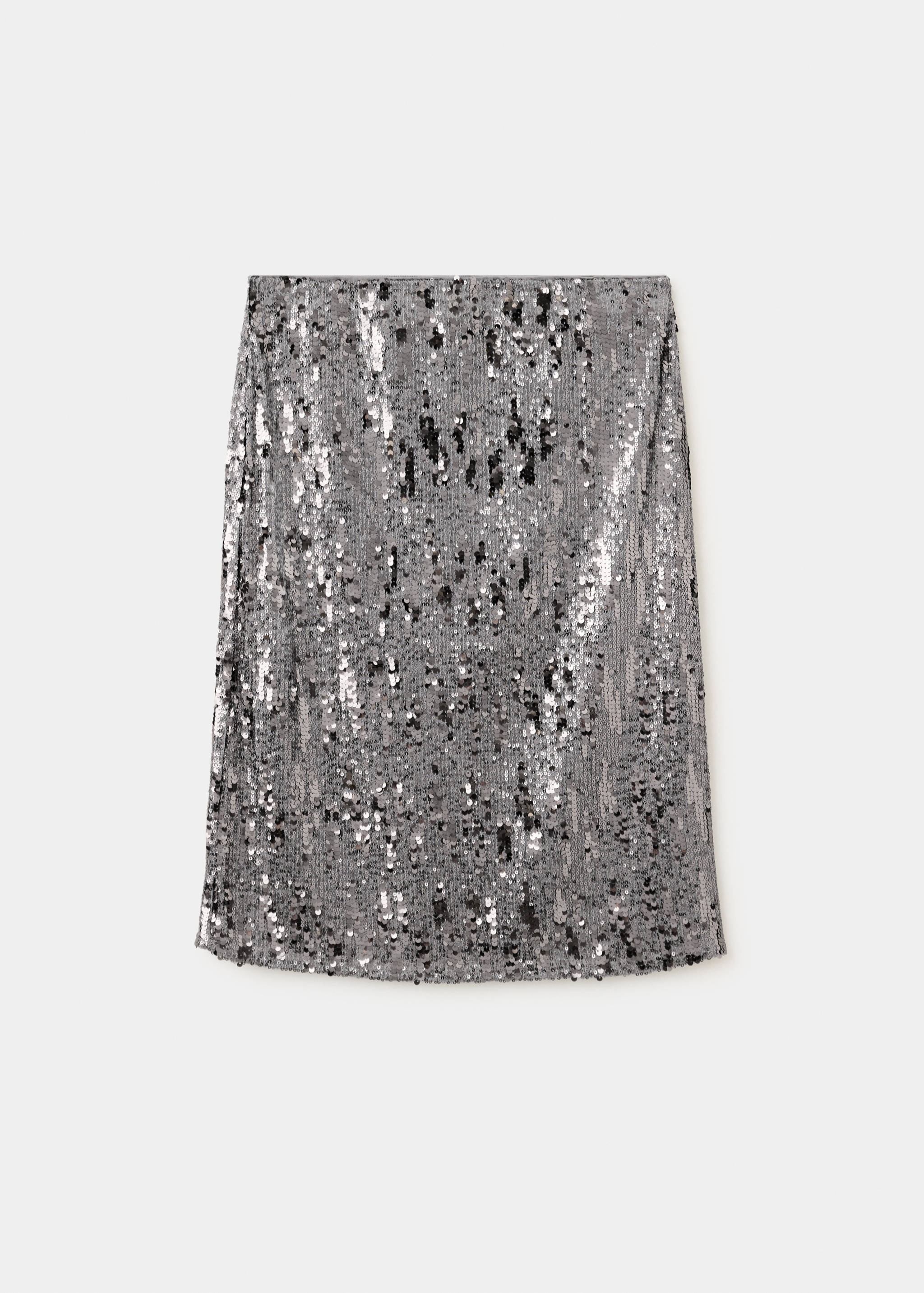 Silver sequin straight skirt