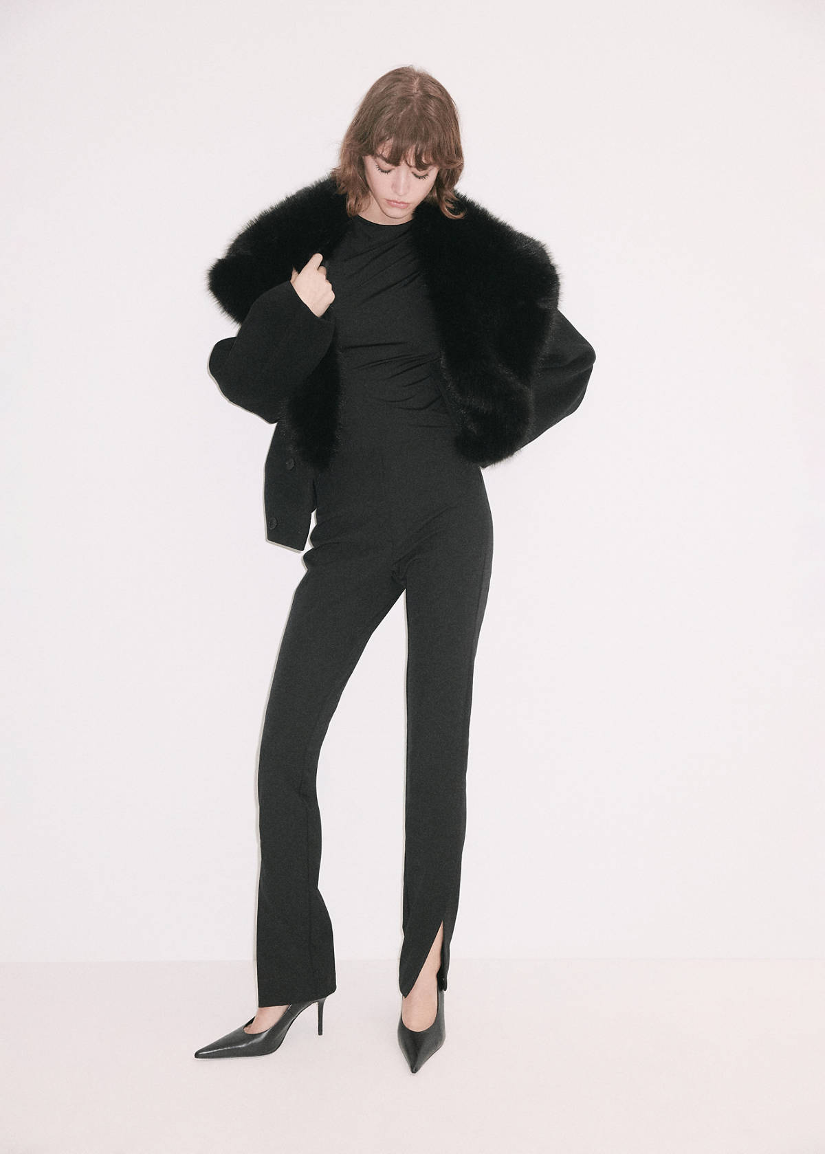 High-waist skinny trousers