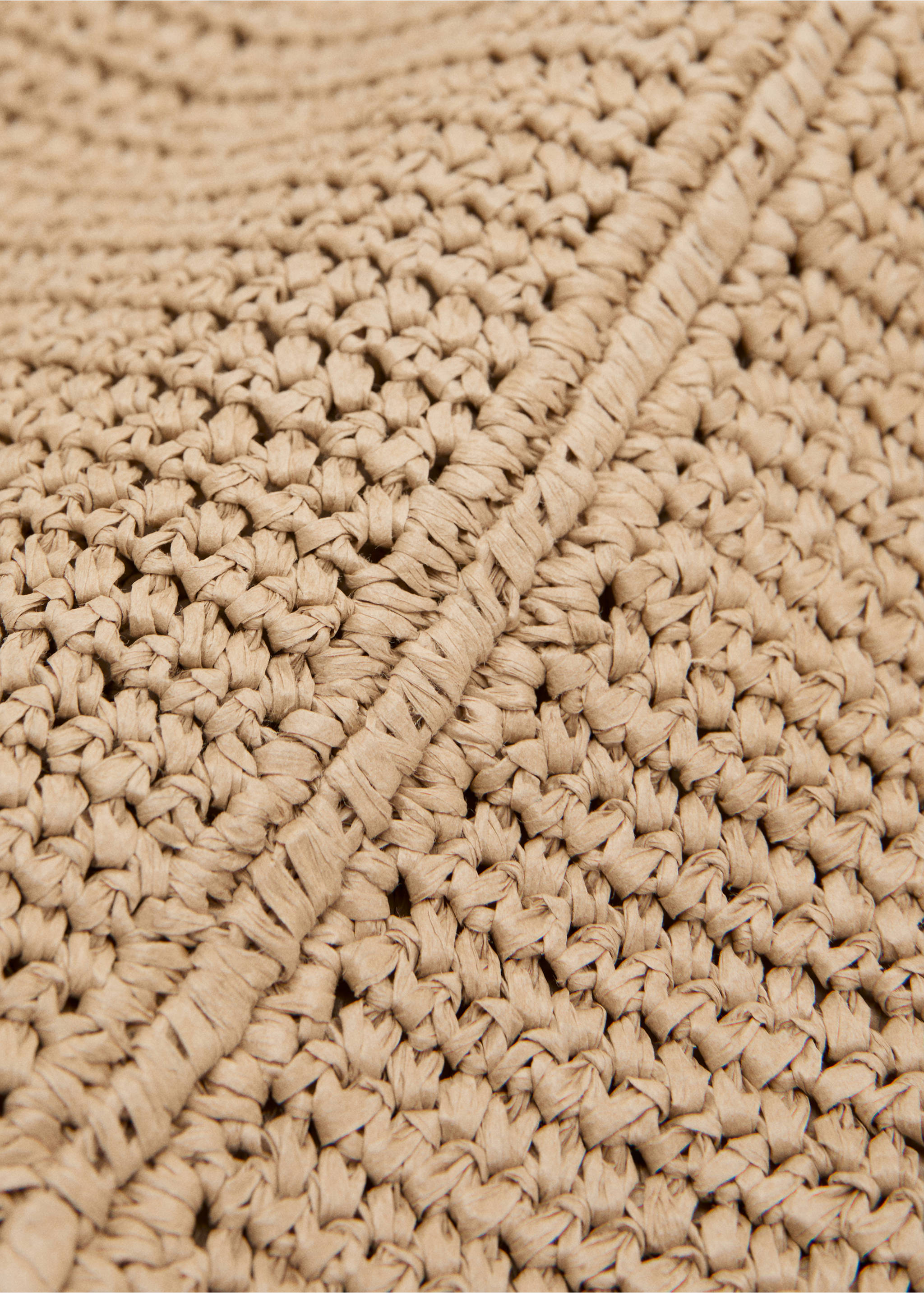 Natural fibre shopper bag with buckle detail - Details of the article 2, Beige. Ref: 37061326-00.