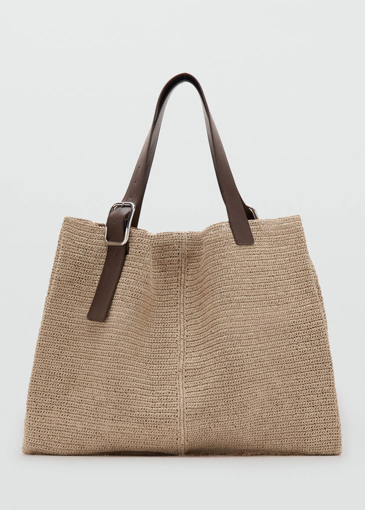 Borsa Shopper Fibra Naturale Dettaglio Fibbia