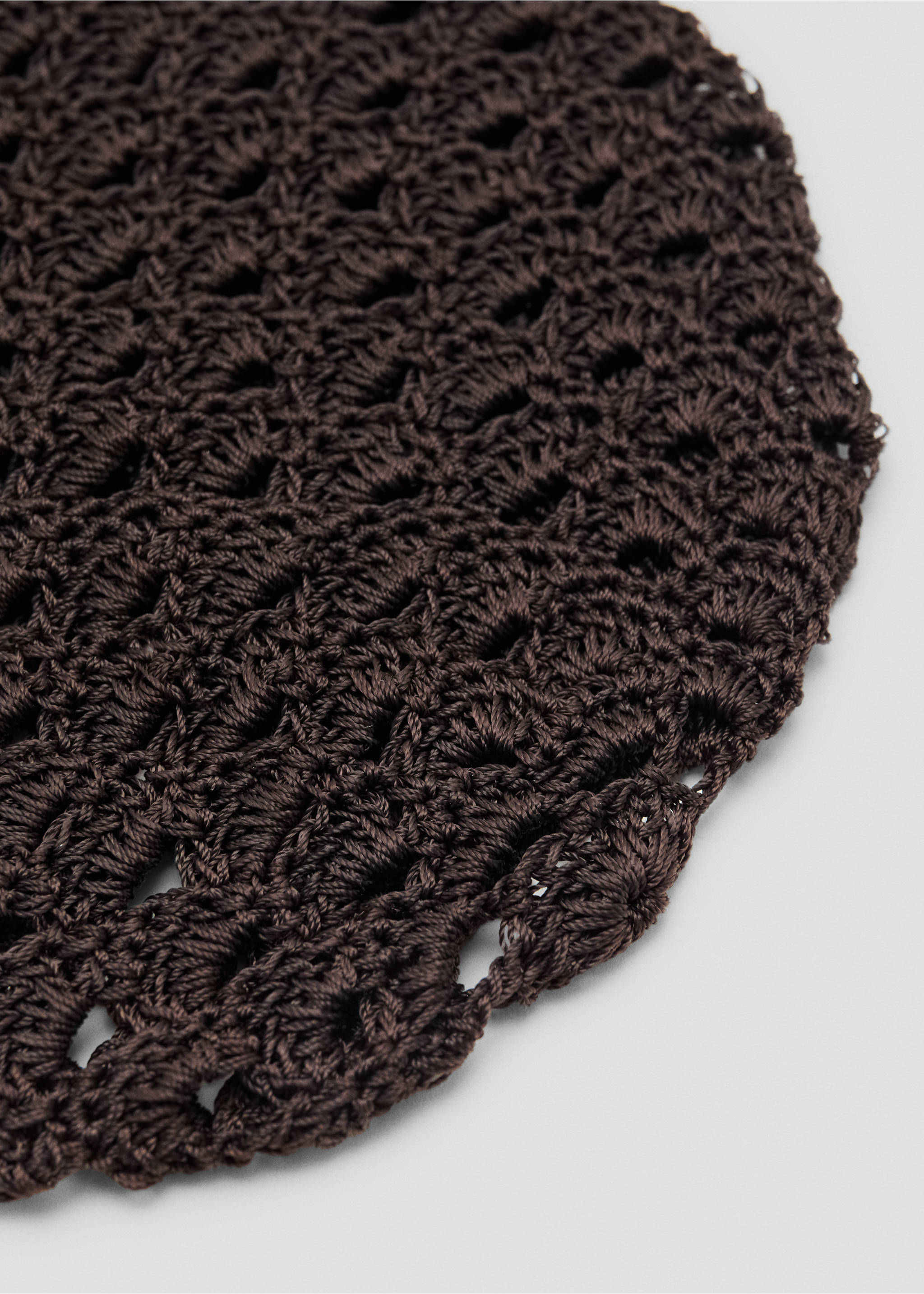 Crochet hat - Details of the article 1, Chocolate. Ref: 37061329-00.