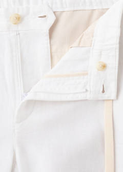 Slim fit cropped linen-cotton trousers — Off White 9