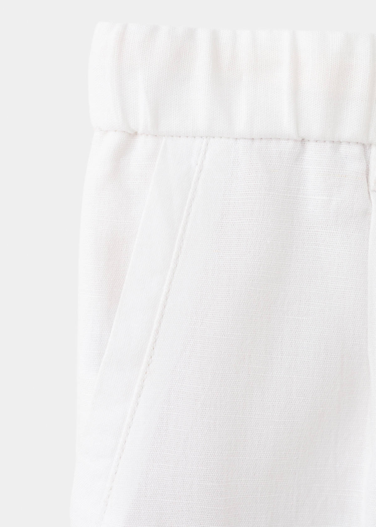 Slim fit cropped linen-cotton trousers — Off White