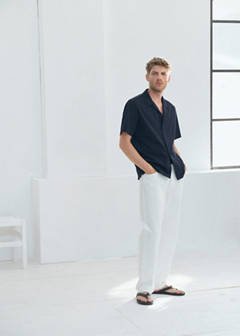 Slim fit cropped linen-cotton trousers — Off White 7