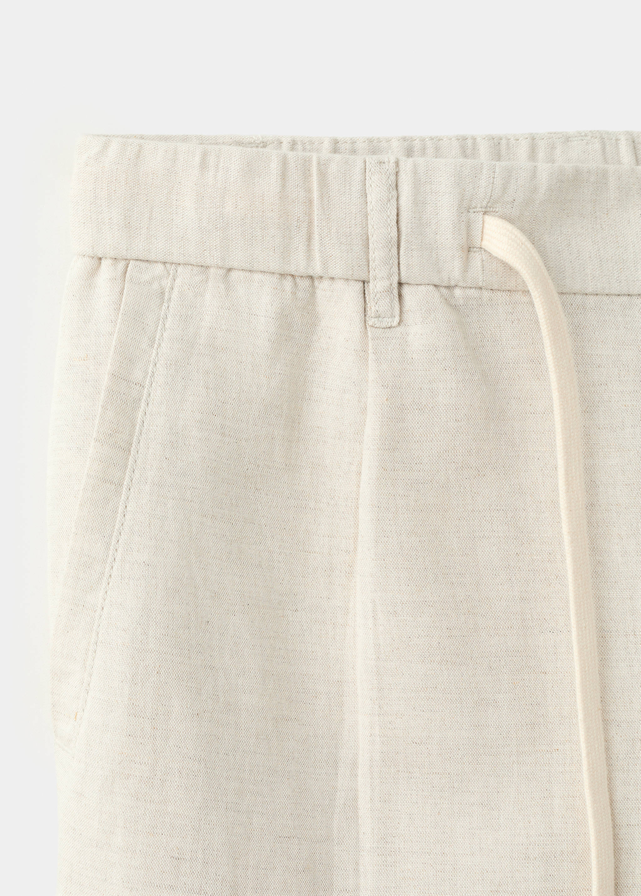 Pantalon en lin et coton coupe slim cropped - Détail de l'article 8