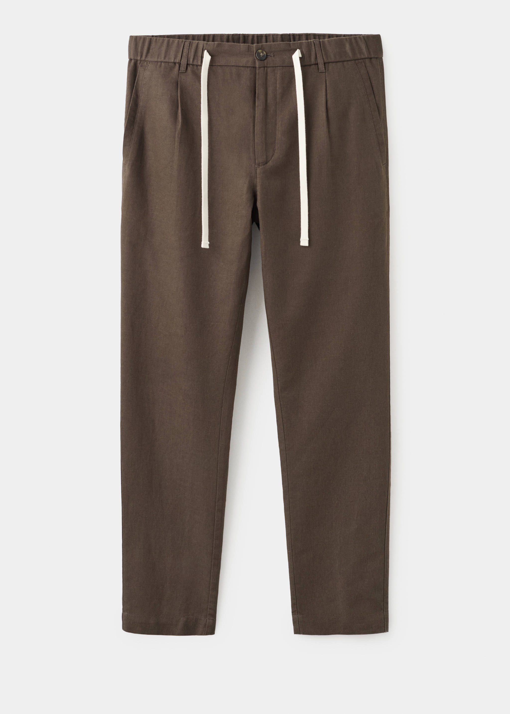 Pantalon en lin et coton coupe slim cropped - Article sans modèle