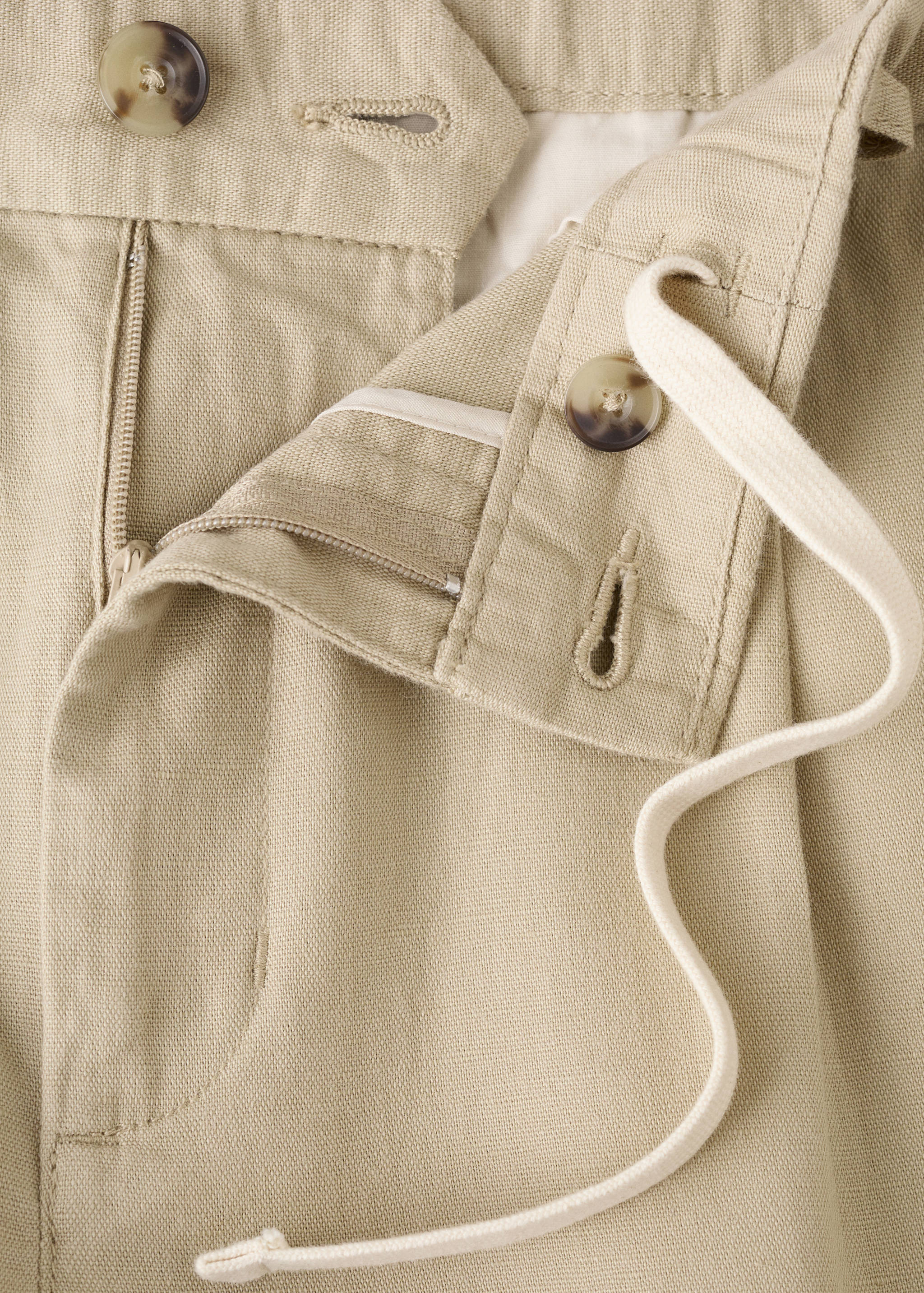 Pantalon en lin et coton coupe slim cropped - Détail de l'article 8