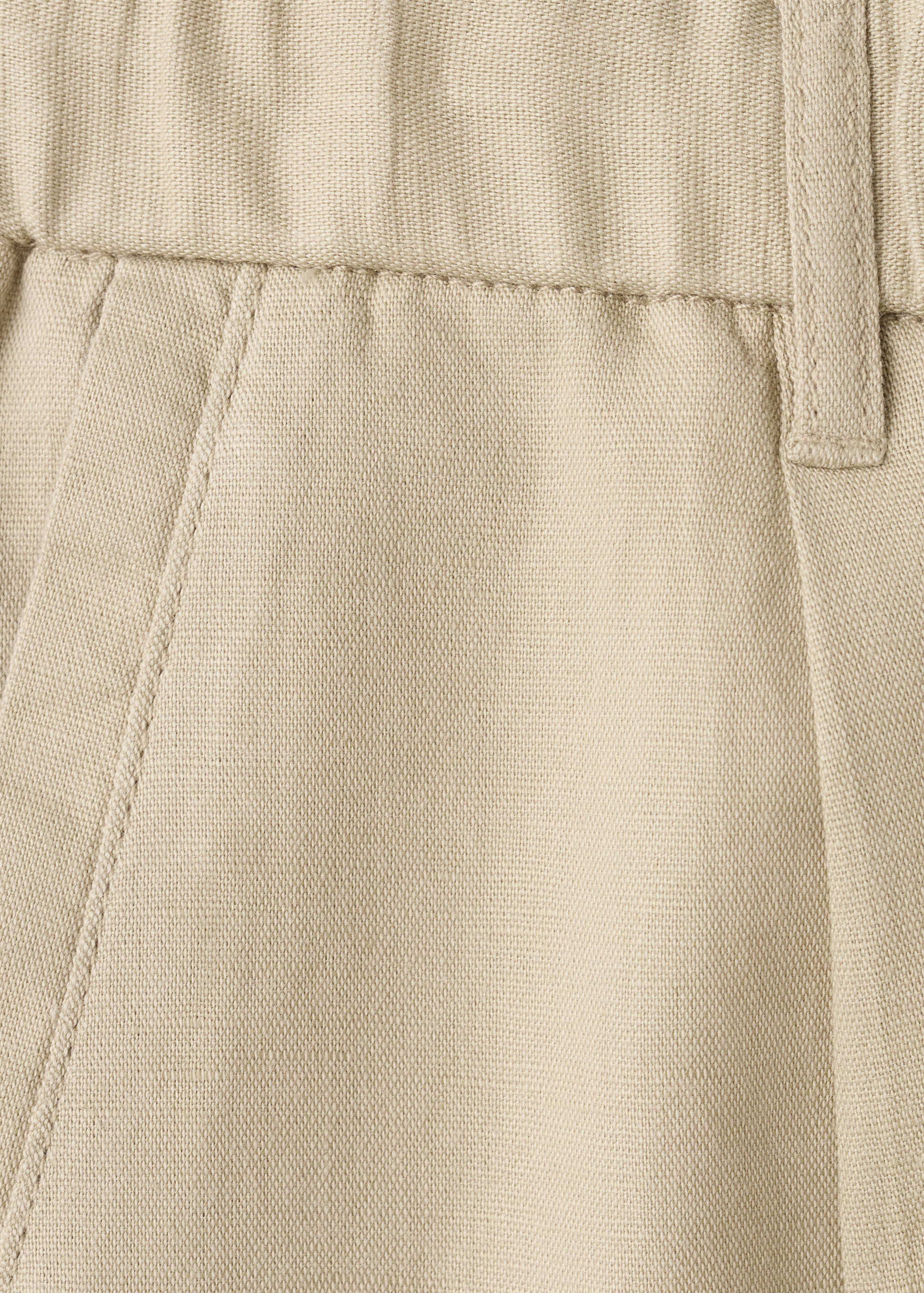Pantalon en lin et coton coupe slim cropped - Détail de l'article 0